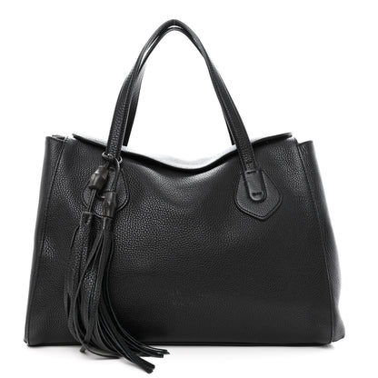 Gucci Pebbled Calfskin Lady Tassel Top Handle Bag Black 1 of 10