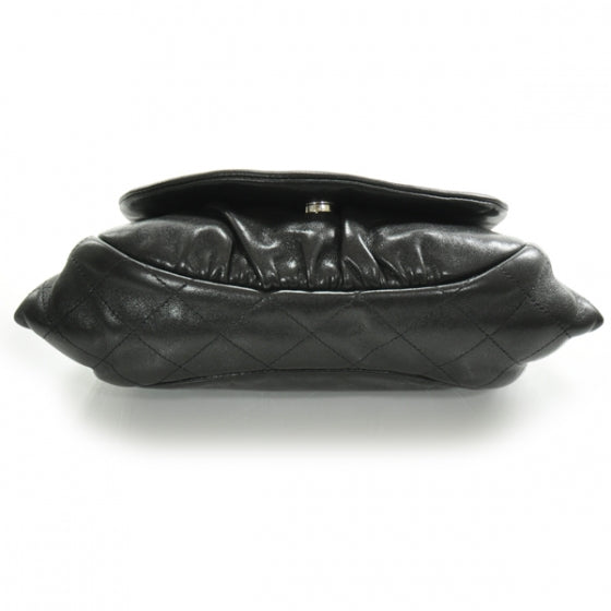 Lambskin Half Moon Wallet On Chain Bag Black