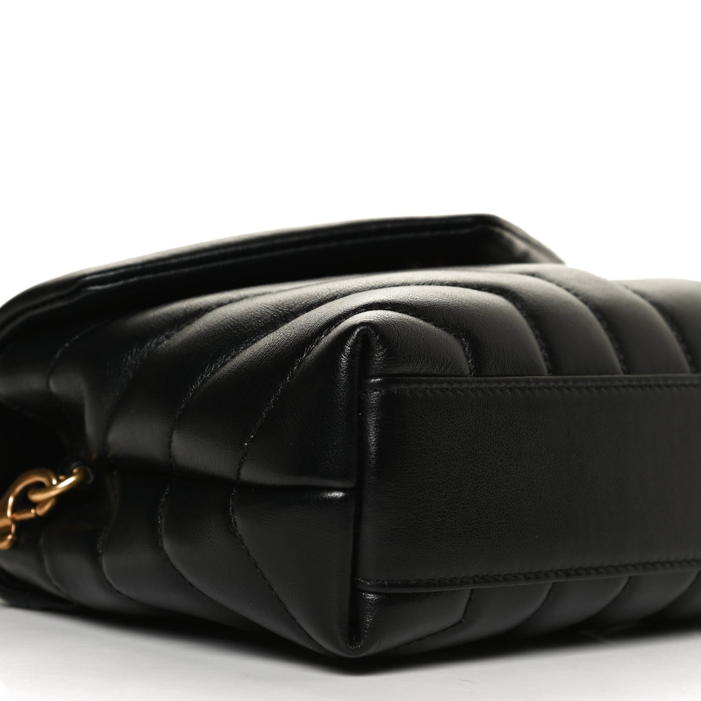 Calfskin Y Quilted Monogram Toy Loulou Crossbody Bag Black