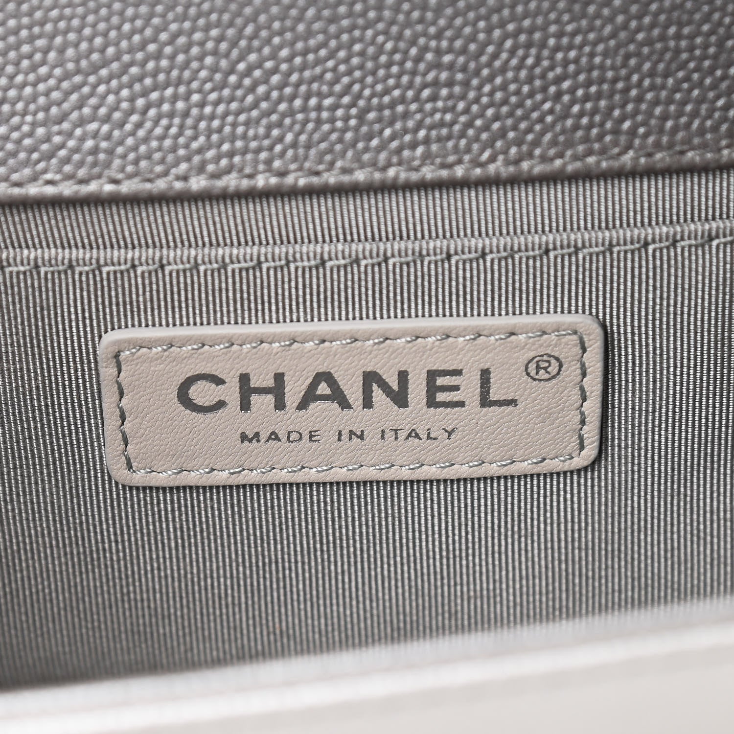 Chanel Metallic Caviar Chevron Quilted Medium Boy Flap Silver 6 of 11