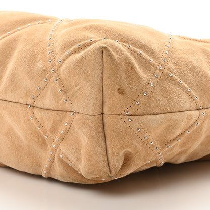 Chanel Suede Quilted Studded Small Chanel 22 Beige 11 of 13