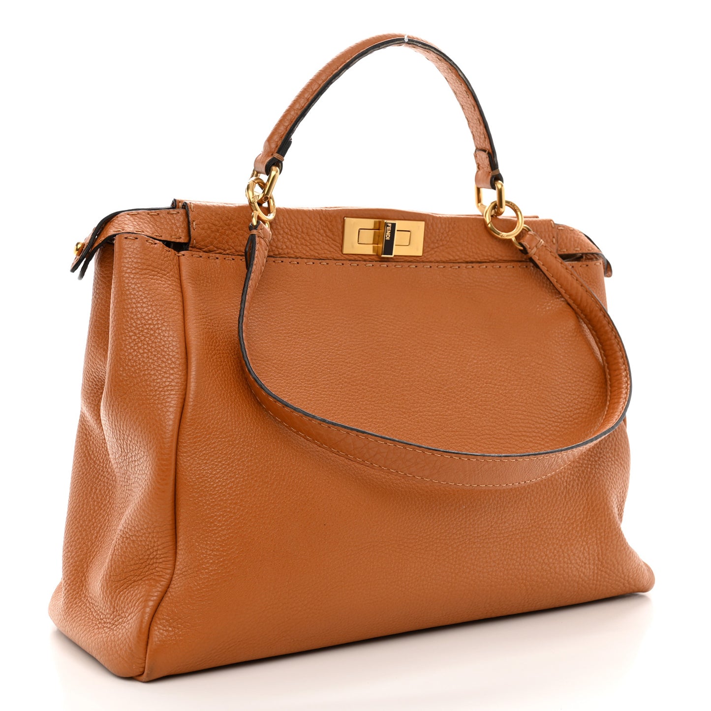 Cuoio Romano Selleria Bi-Color Large Peekaboo Iconic Satchel Mou Deserto