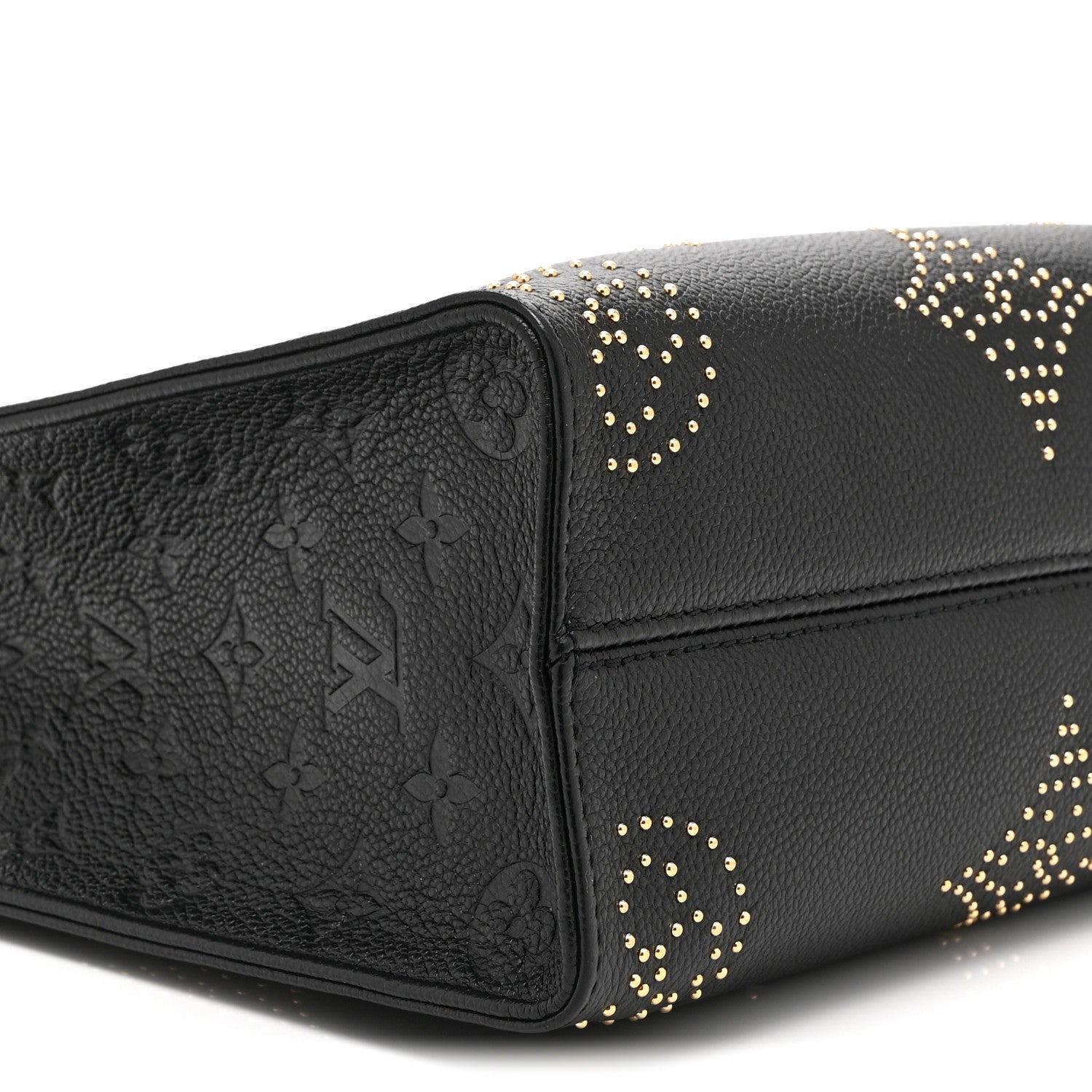 Louis Vuitton Grained Calfskin Studded Monogram Giant Onthego PM Black 8 of 9