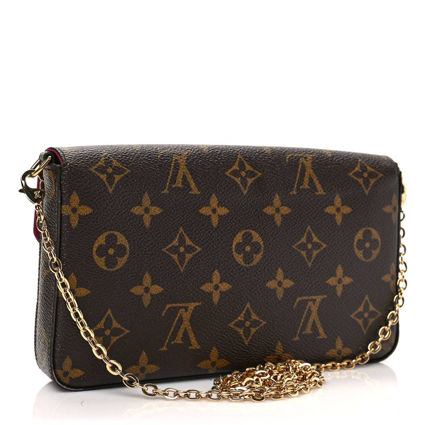 Monogram Pochette Felicie Chain Wallet Fuchsia