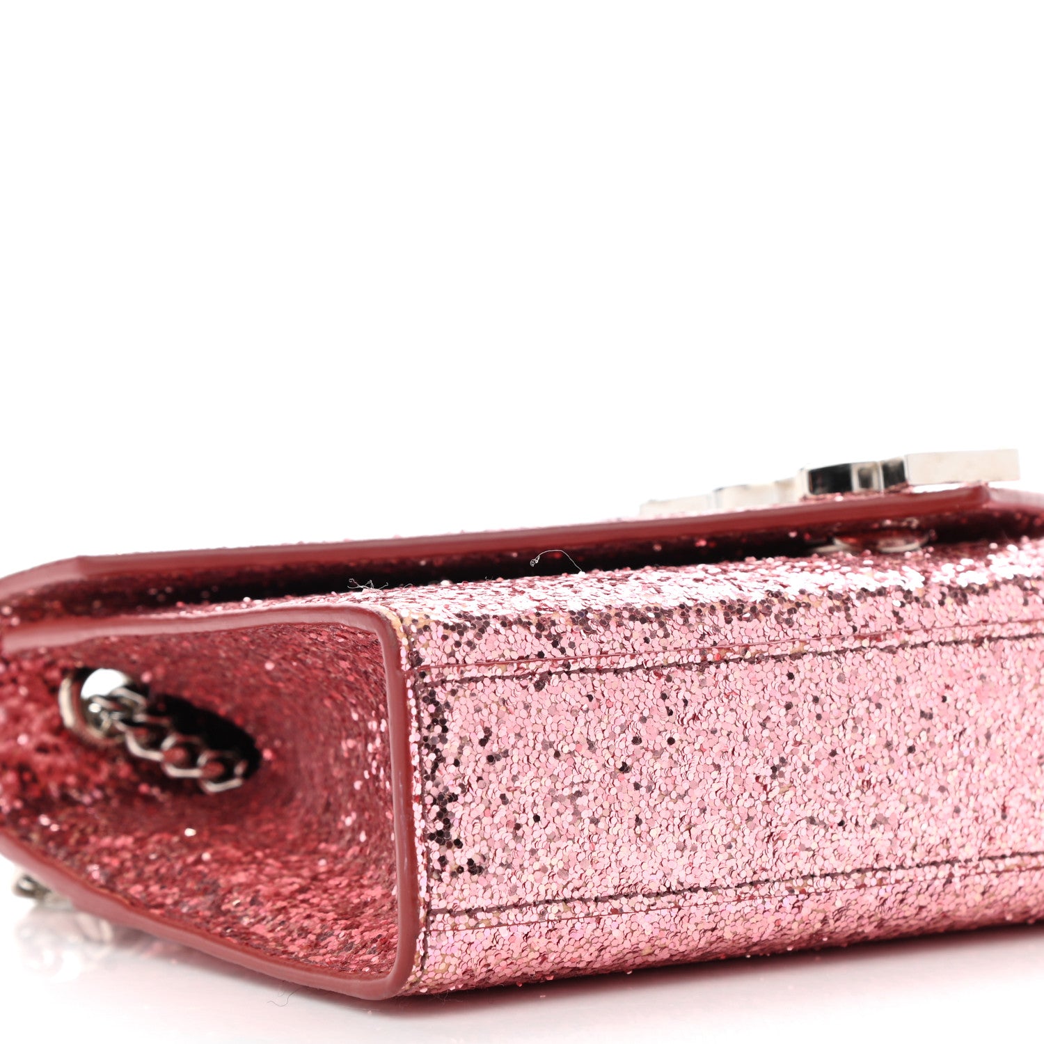 Saint Laurent Glitter Monogram Galactica Satchel Pink 7 of 11