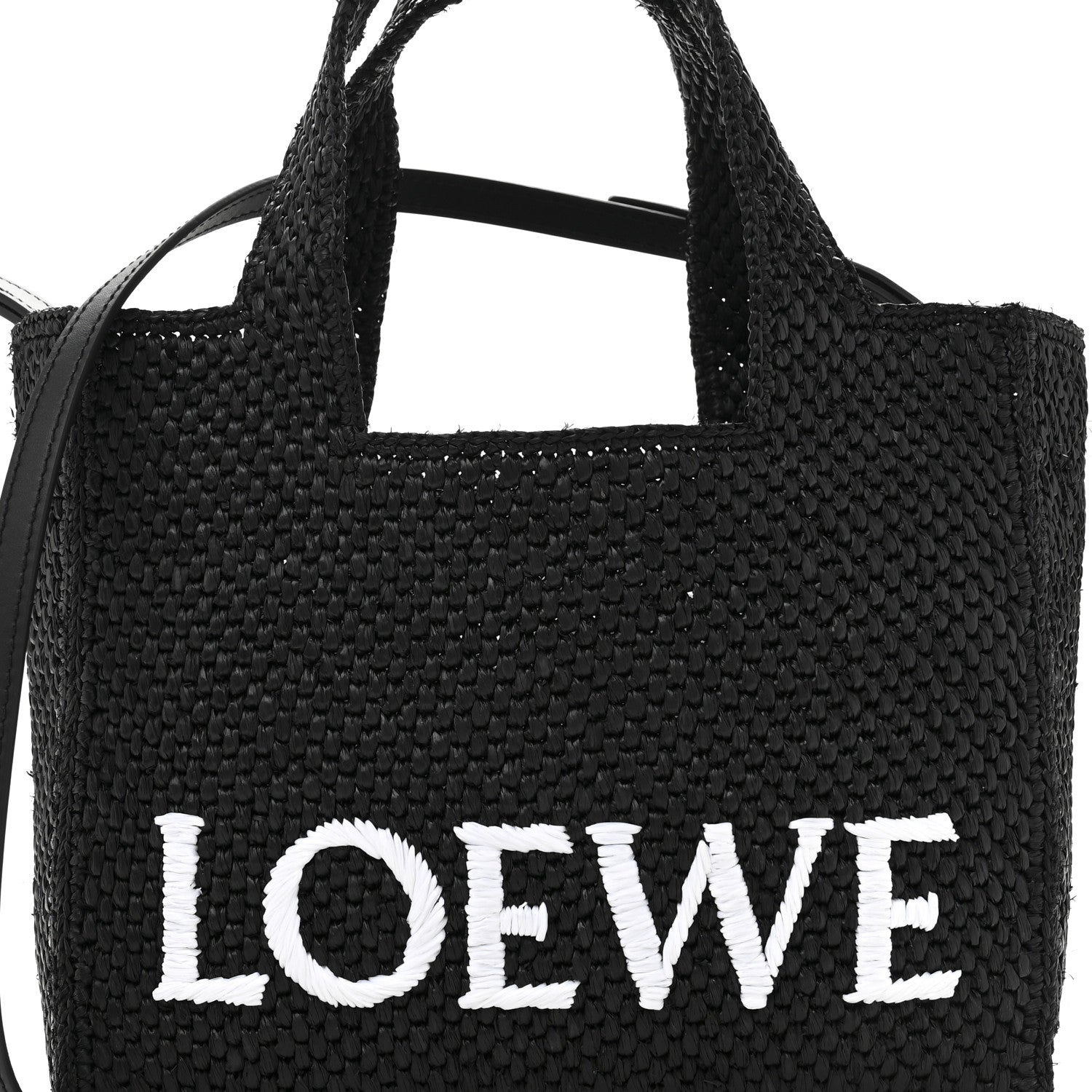 Loewe X PAULA'S IBIZA Raffia Font Tote Black 7 of 9