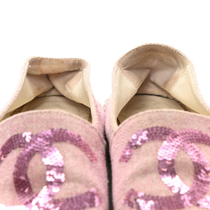 Chanel Toile Sequin CC Espadrilles 37 Pink Dark Pink 9 of 10