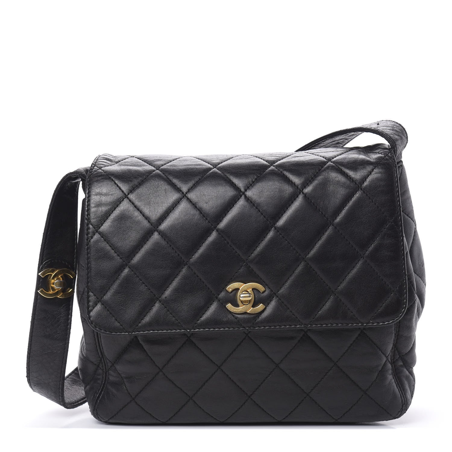 Chanel Lambskin Quilted Flap Shoulder Bag Black 1 of 17