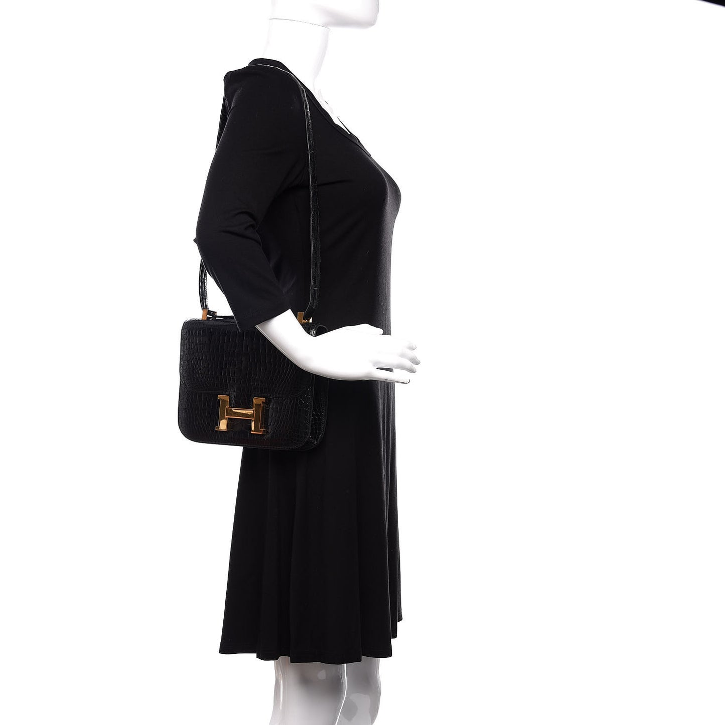Shiny Porosus Crocodile Constance 24 Black