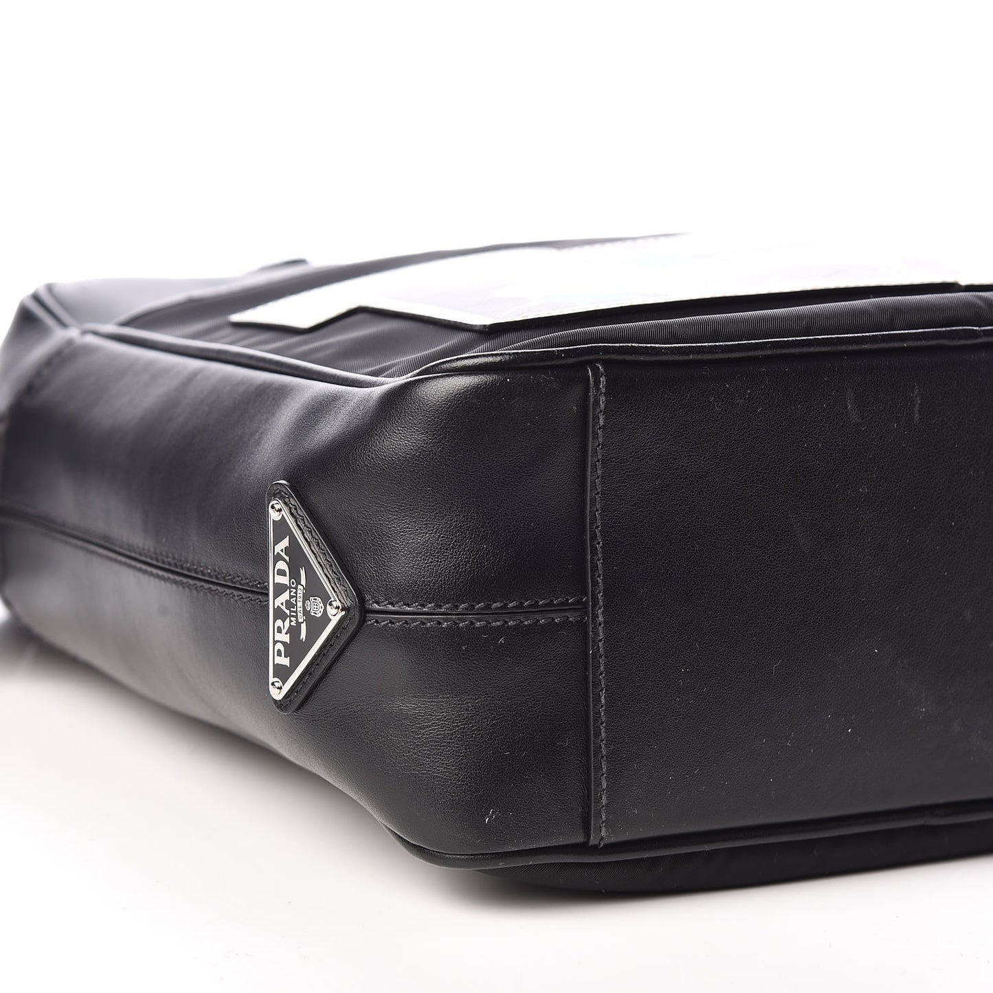 X JAMES JEAN Calfskin Nylon Robot Monkey Flat Messenger Black