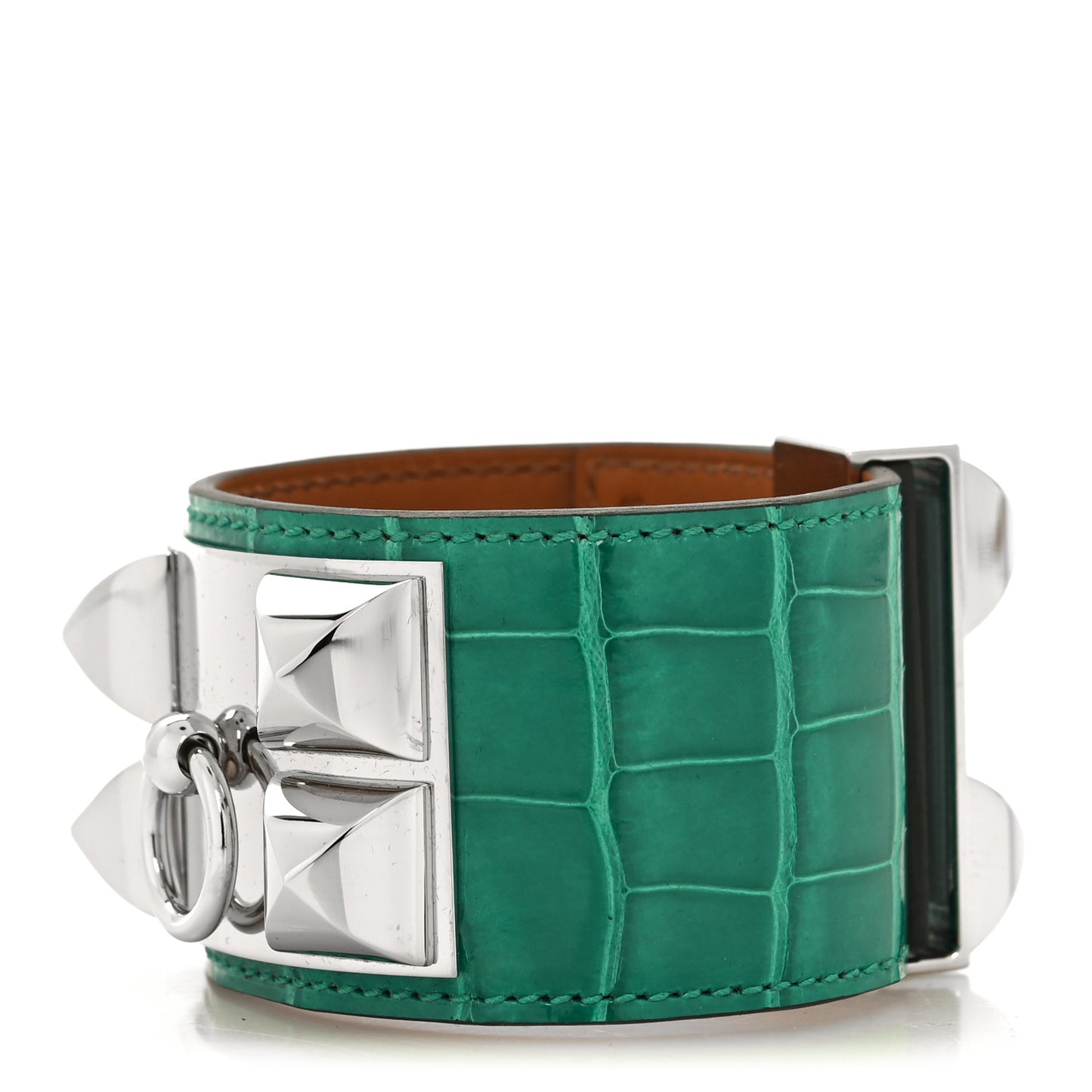 Shiny Alligator Collier De Chien CDC Bracelet T2 Vert Jade