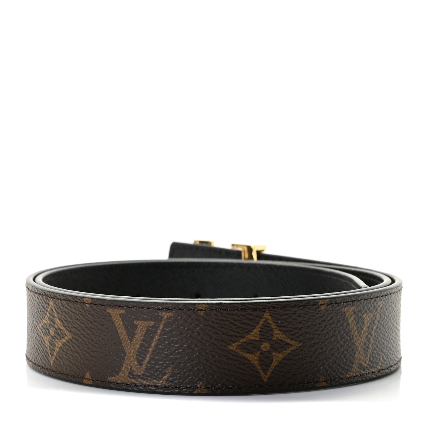Calfskin Monogram 30mm LV Initiales Reversible Belt 80 32 Black