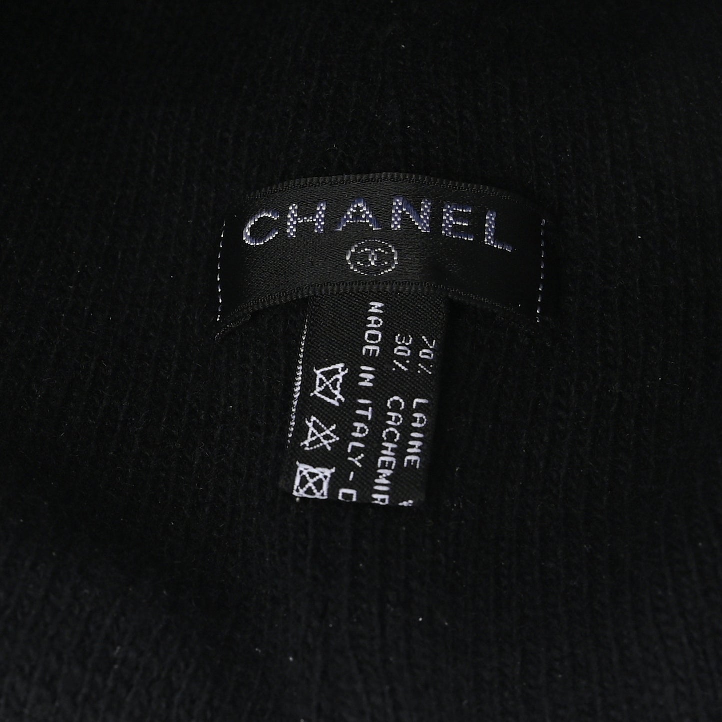 Cashmere Logo Beanie Hat Black Fuchsia