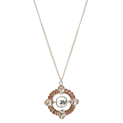 Chanel Crystal CC Medallion Necklace Light Gold 1 of 7