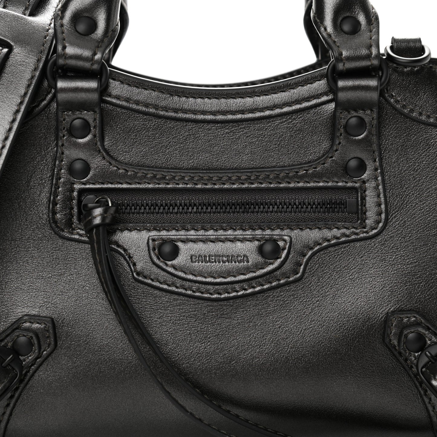 Smooth Calfskin Neo Classic Black Hardware Mini City Gunmetal