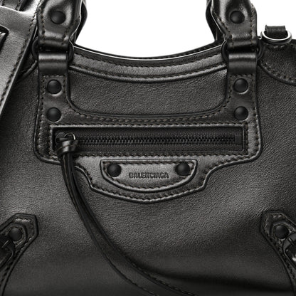 Balenciaga Smooth Calfskin Neo Classic Black Hardware Mini City Gunmetal 8 of 11