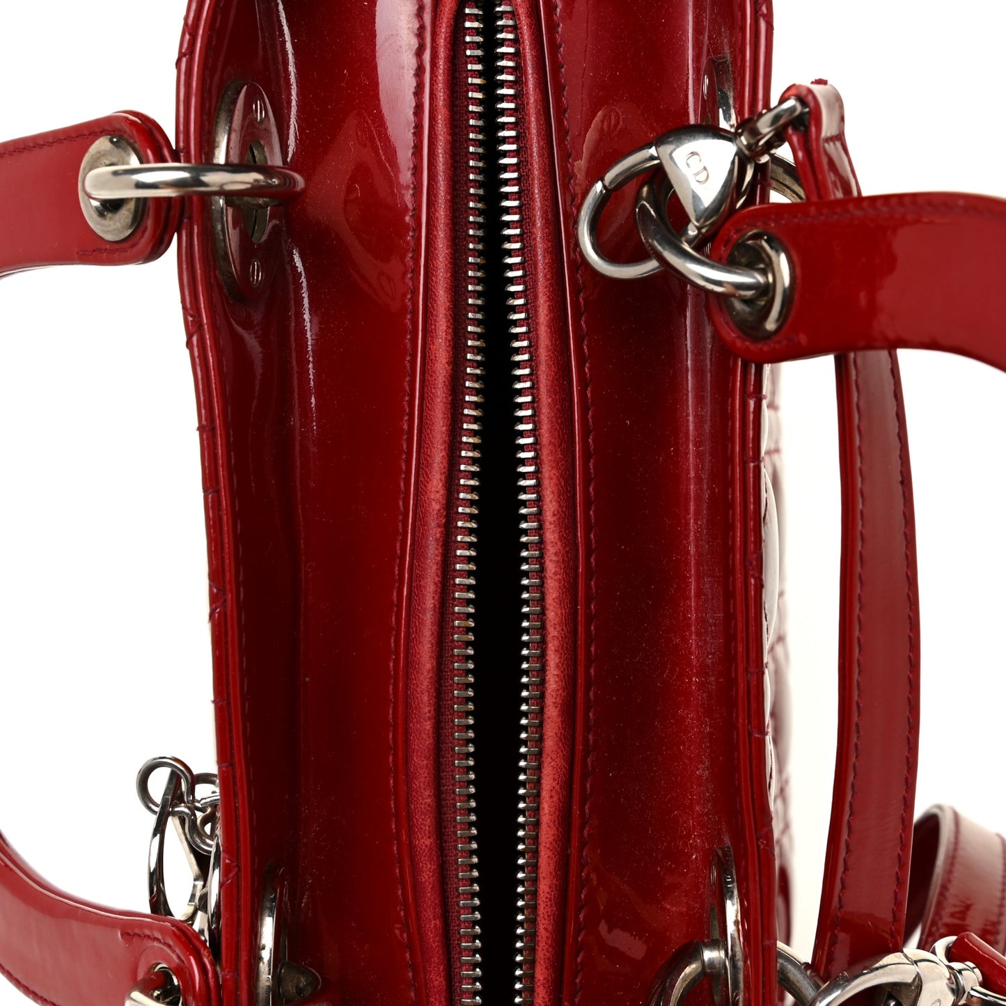 Patent Cannage Medium Lady Dior Red