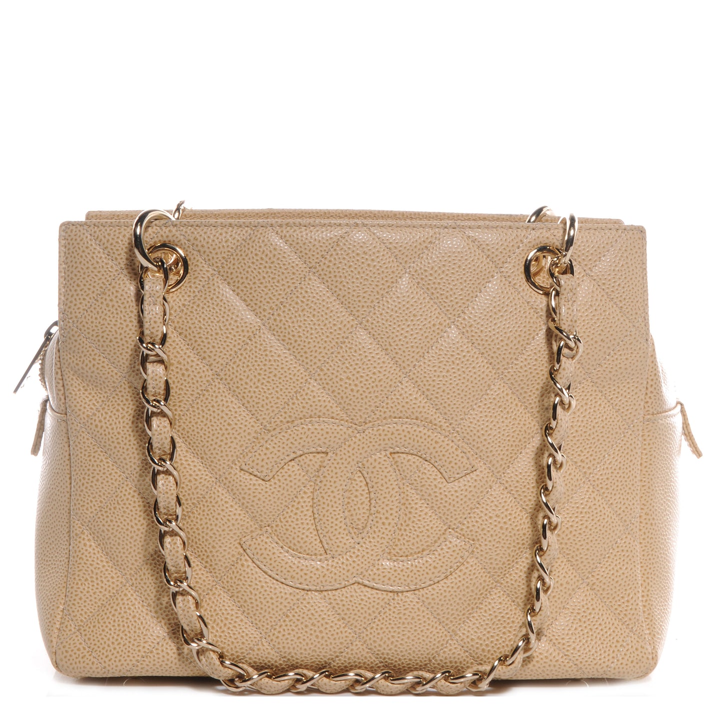 Caviar Quilted Petit Timeless Tote PTT Beige