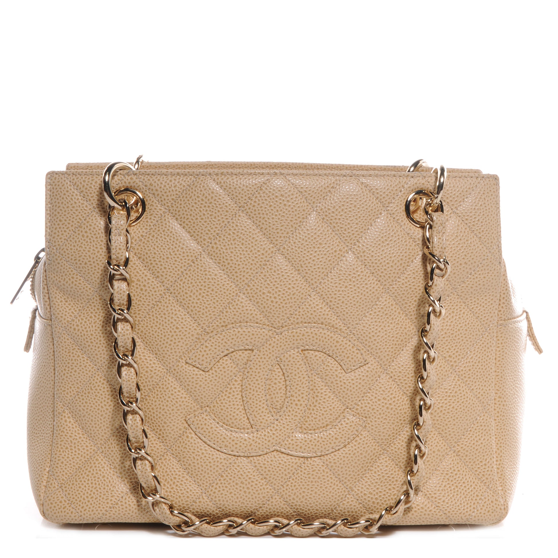 Chanel Caviar Quilted Petit Timeless Tote PTT Beige 1 of 8