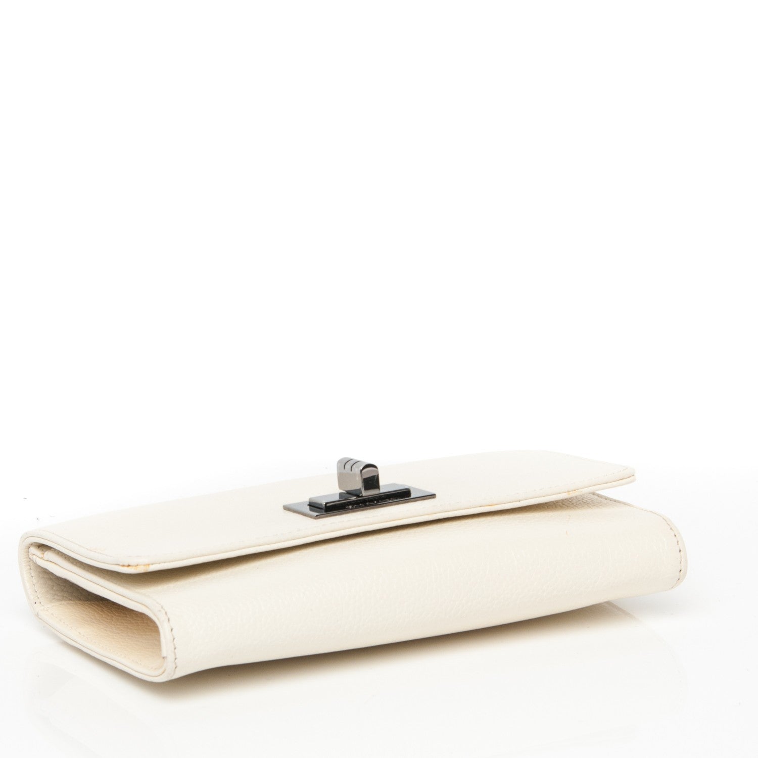 Chanel Calfskin Mademoiselle Clutch Wallet White 4 of 8