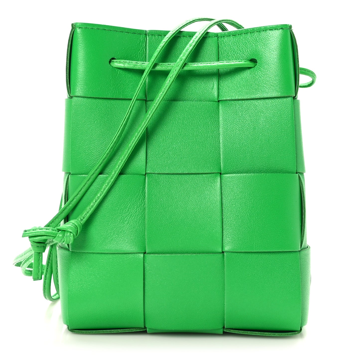 Nappa Maxi Intrecciato Small Cassette Bucket Bag Parakeet
