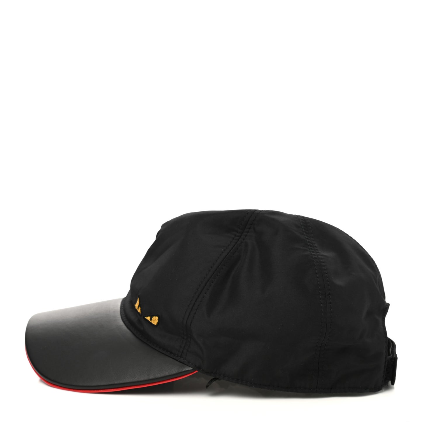 Nylon Lambskin Monster Eyes Baseball Hat 58 Black Rosso Gold