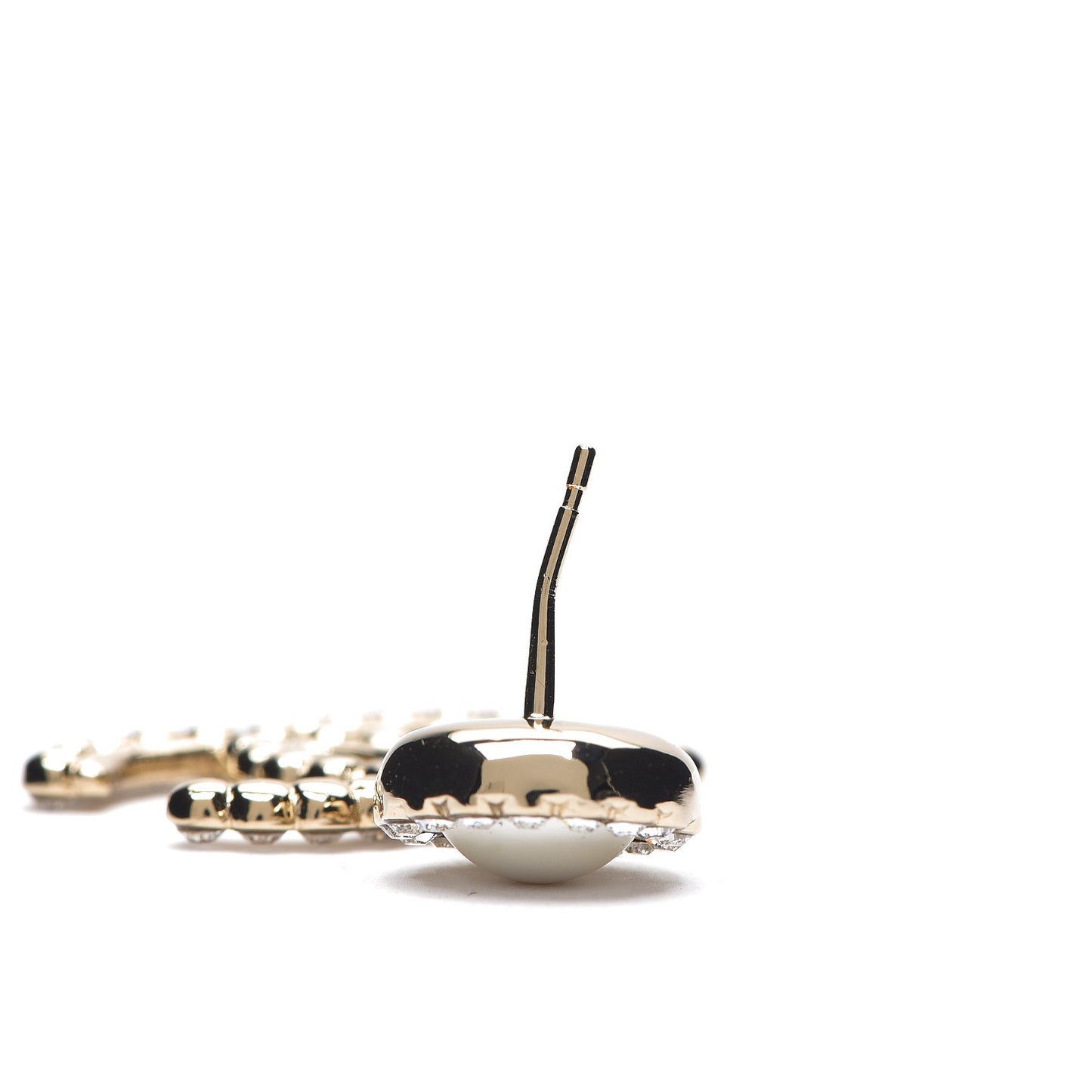 Crystal Pearl Bow-tiful CC Drop Earrings Gold
