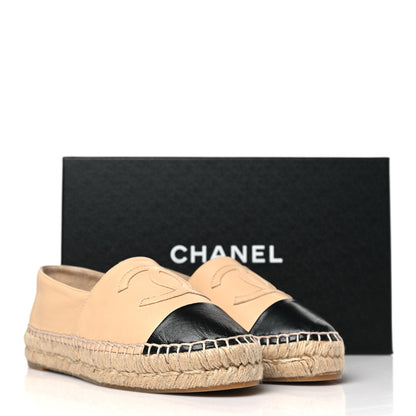 Chanel Lambskin CC Espadrilles 36 Beige Black 9 of 9