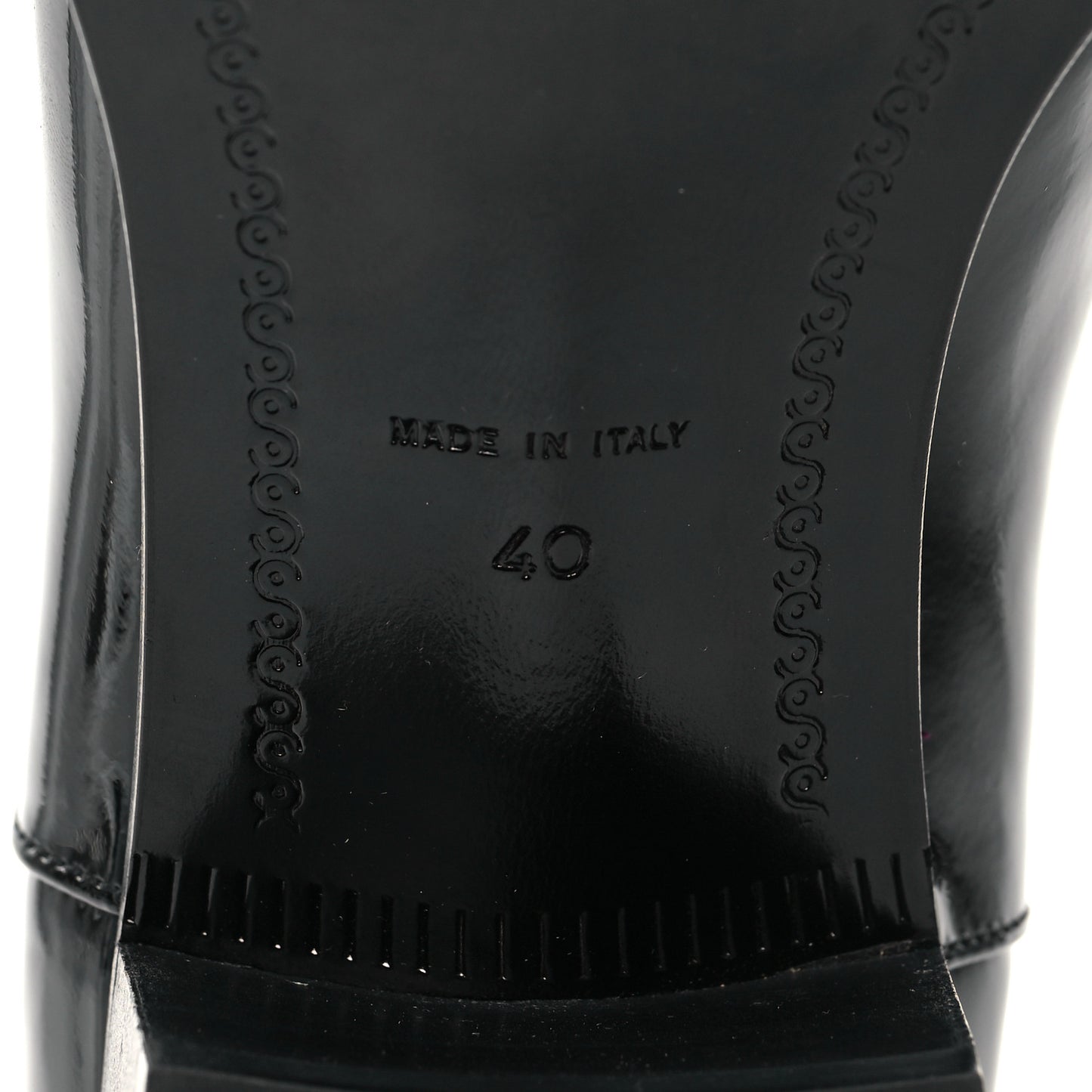 Patent CC Mid Calf Boots 40 Black