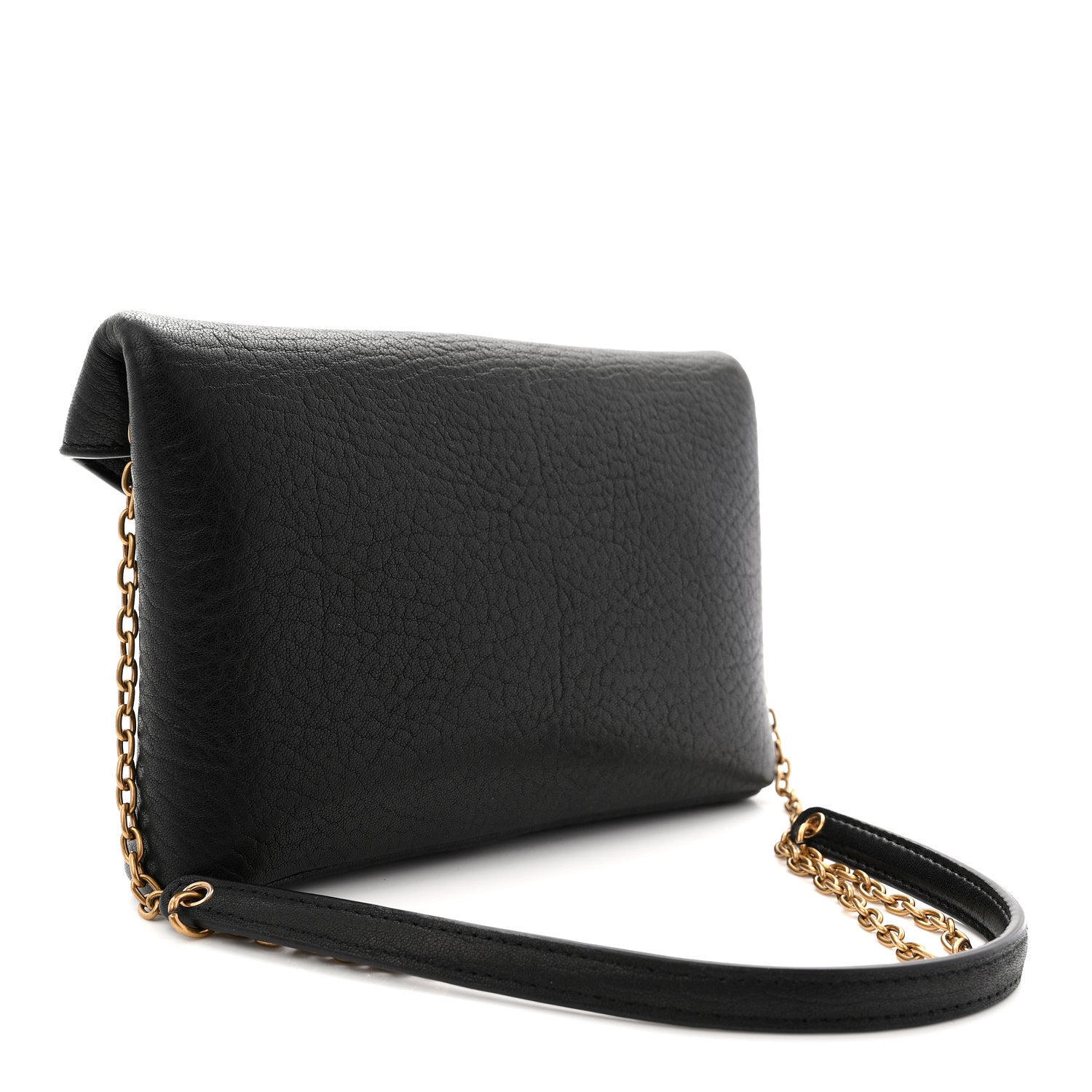 Saint Laurent Supple Lambskin Small Cassandre Chain Pouch Black 3 of 10