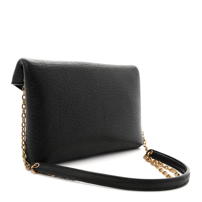 Saint Laurent Supple Lambskin Small Cassandre Chain Pouch Black 3 of 10