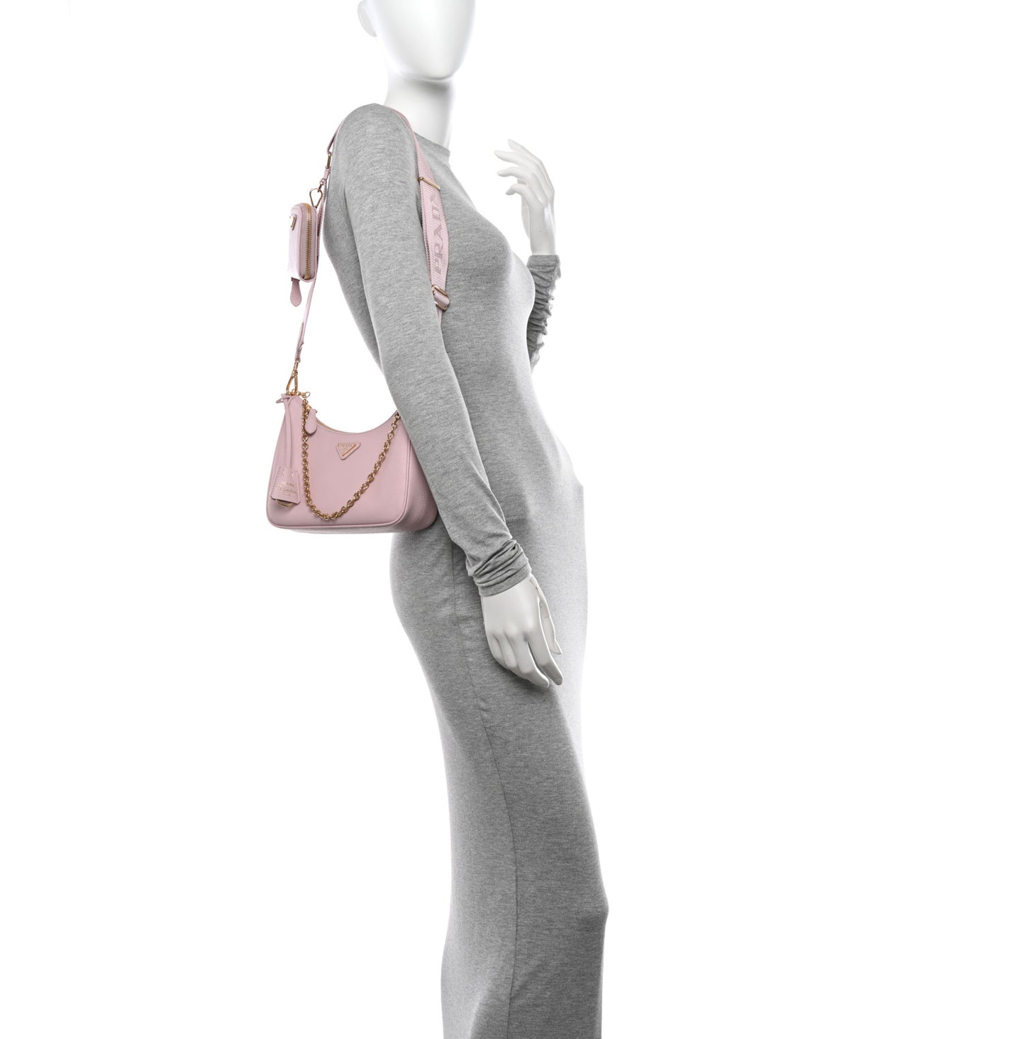 Saffiano Lux Re-Edition 2005 Shoulder Bag Alabastro