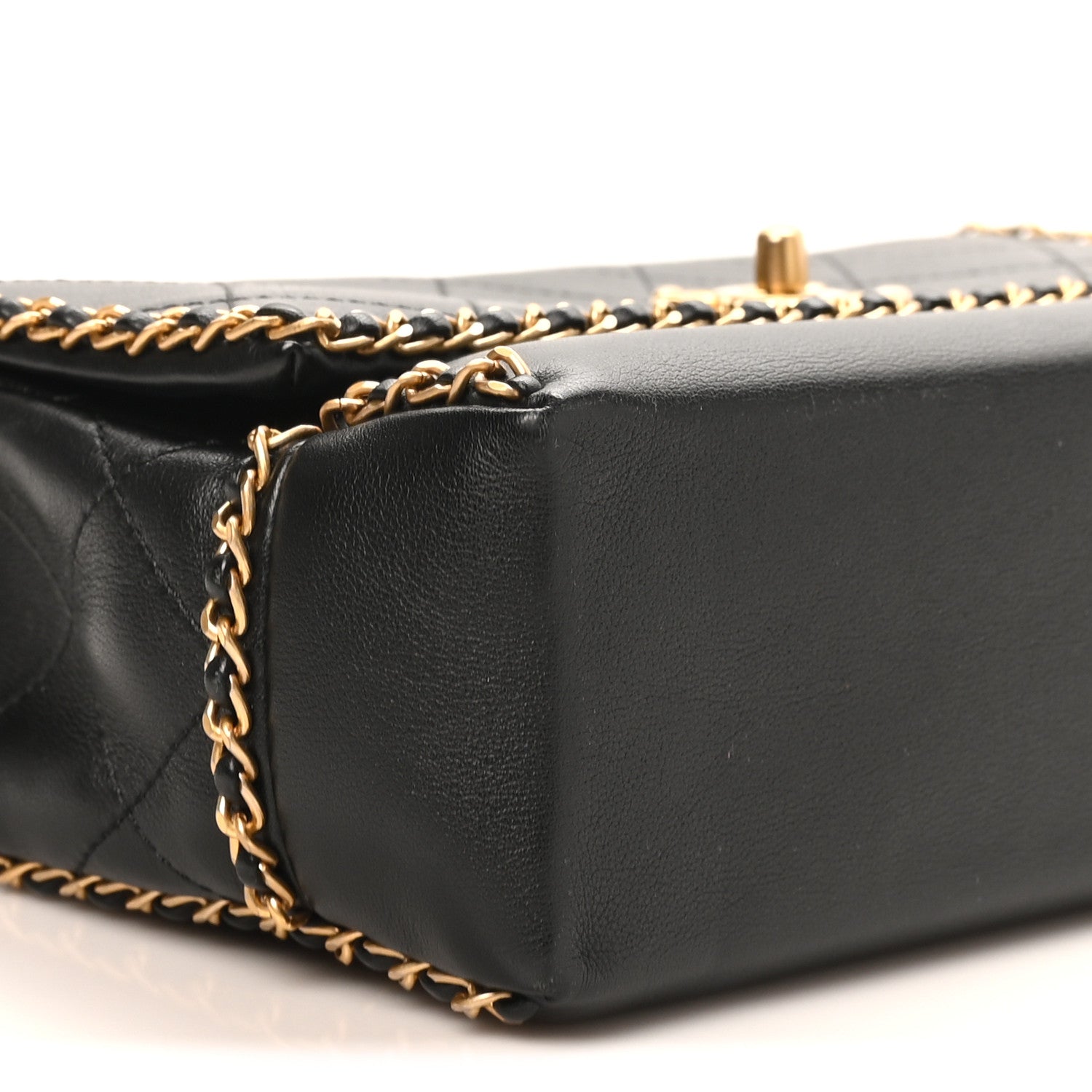 Chanel Calfskin Stitched Chain Flap Black 9 of 10