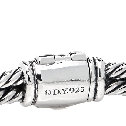 David Yurman Sterling Silver Diamond 7mm Petite Pave Single Loop Labyrinth Bracelet 4 of 4