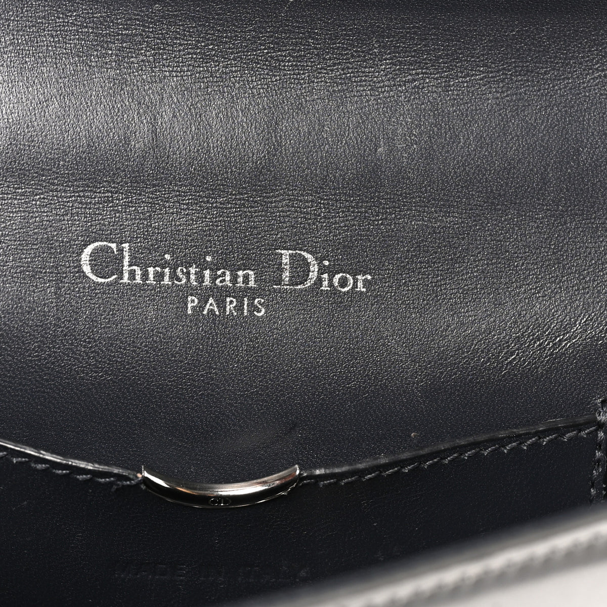 Christian Dior Metallic Patent Micro-Cannage Baby Diorama Flap Bag Silver 6 of 9