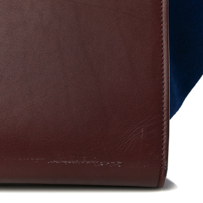 Celine Smooth Calfskin Suede Large Bi-Color Trapeze Burgundy 11 of 17