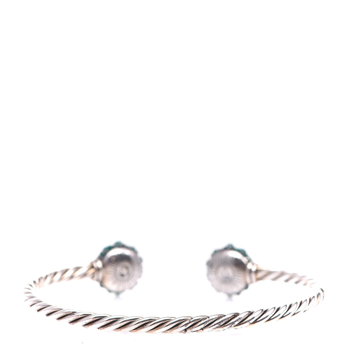 David Yurman Sterling Silver Green Onyx Osetra Cuff Bracelet 3 of 5