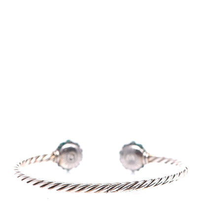 David Yurman Sterling Silver Green Onyx Osetra Cuff Bracelet 3 of 5
