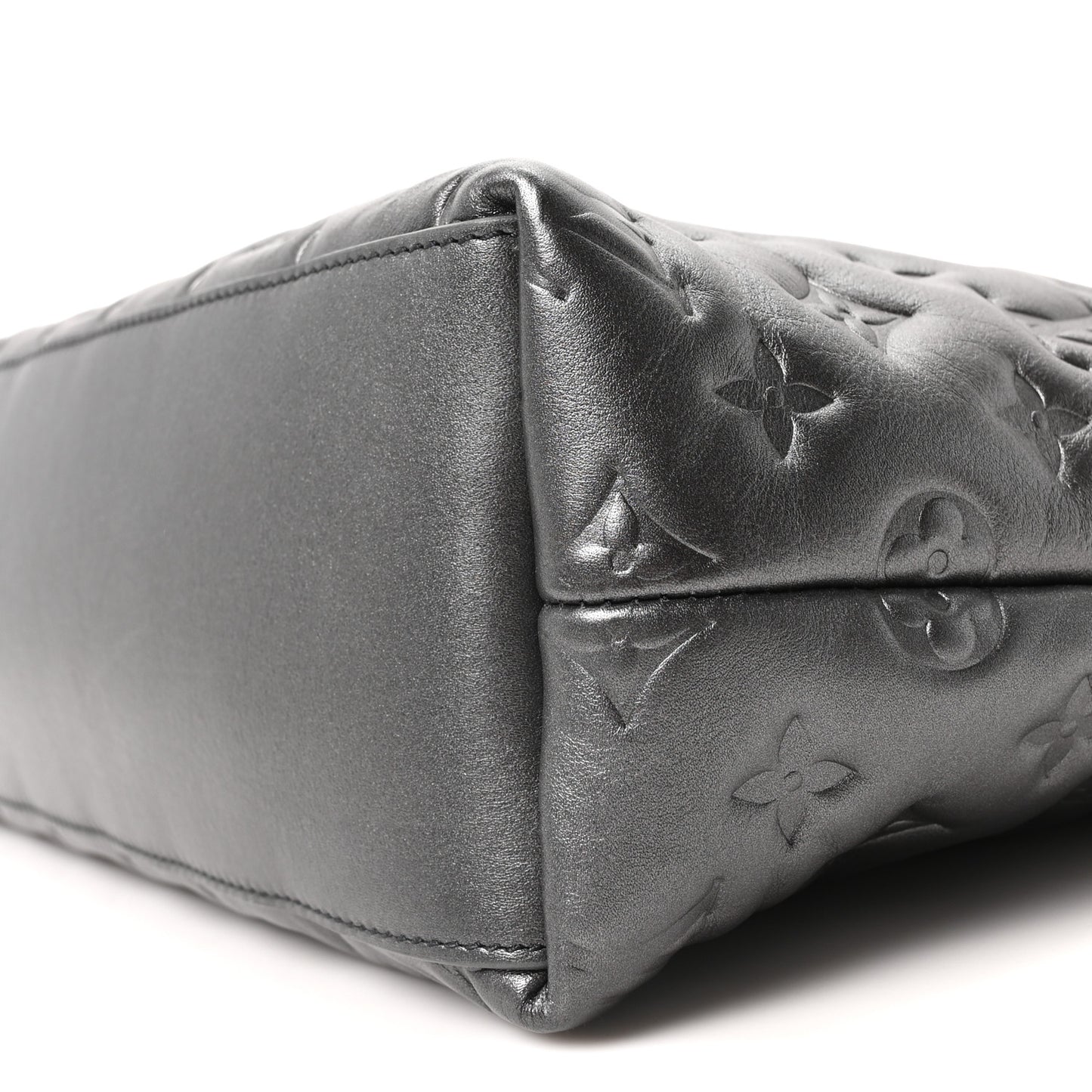 Calfskin Embossed Monogram Coussin Hobo MM Gunmetal Gray
