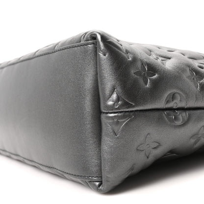 Louis Vuitton Calfskin Embossed Monogram Coussin Hobo MM Gunmetal Gray 10 of 10