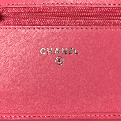 Chanel Lambskin Quilted Wallet On Chain WOC Pink 5 of 15