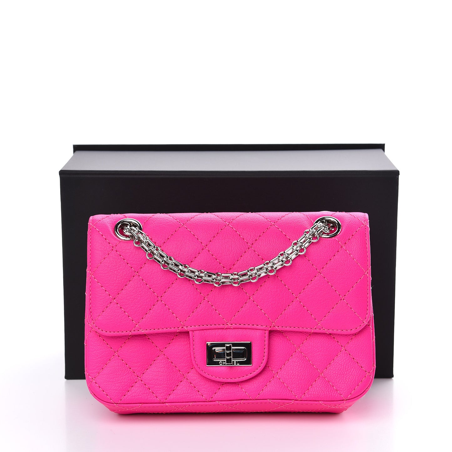 Goatskin Quilted 2.55 Reissue Mini Flap Fluorescent Pink