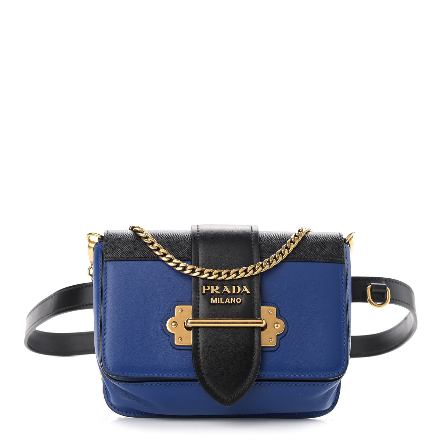 Saffiano City Calf Cahier Belt Bag Black Bluette