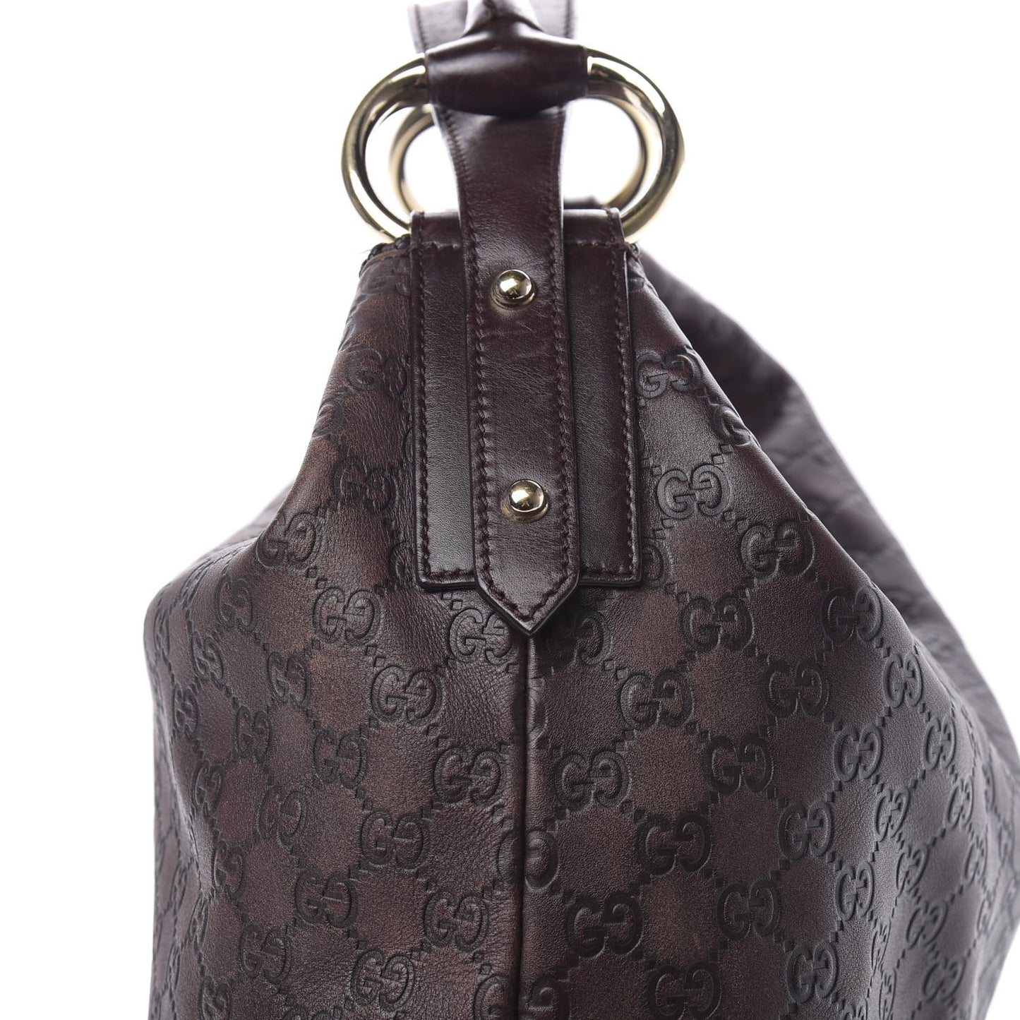 Guccissima Large Horsebit Chain Hobo Chocolate