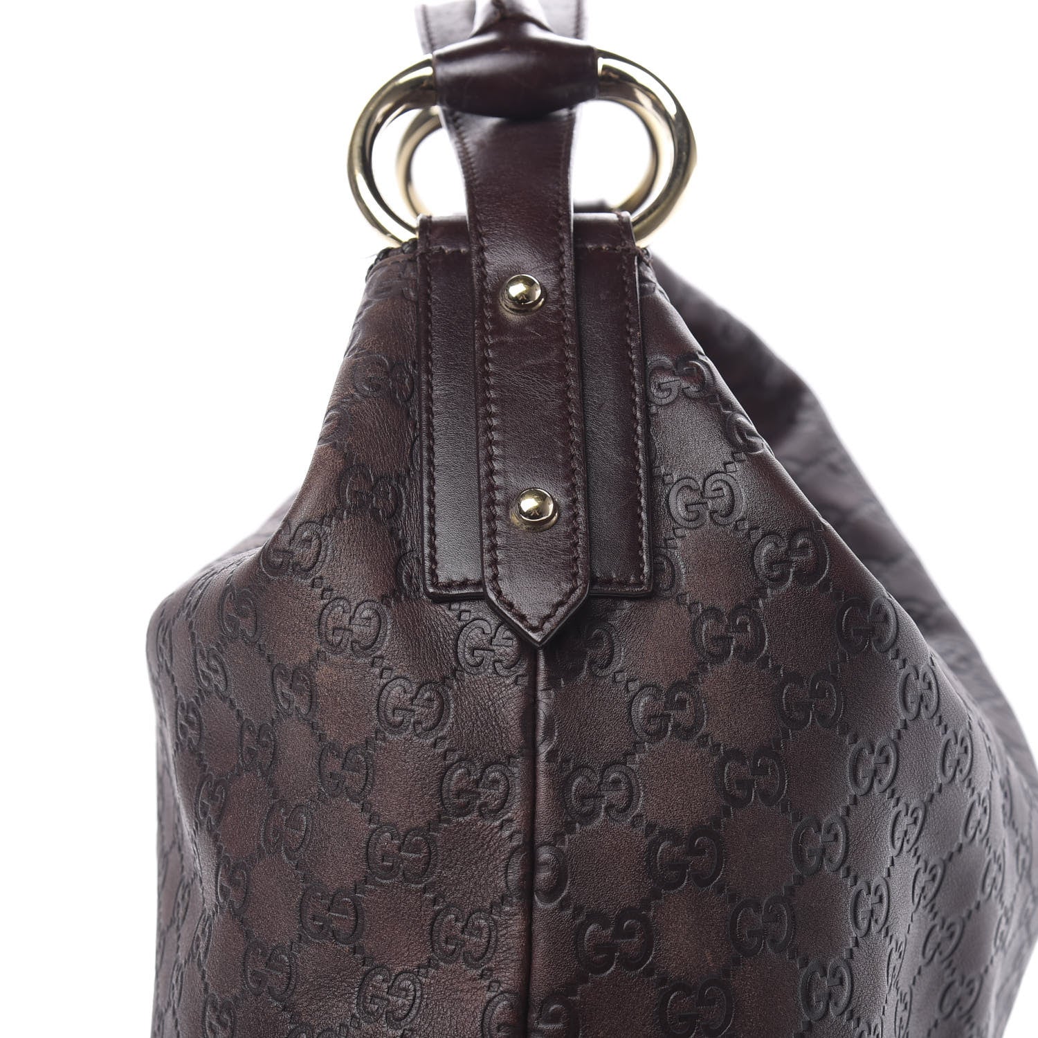 Gucci Guccissima Large Horsebit Chain Hobo Chocolate 8 of 20