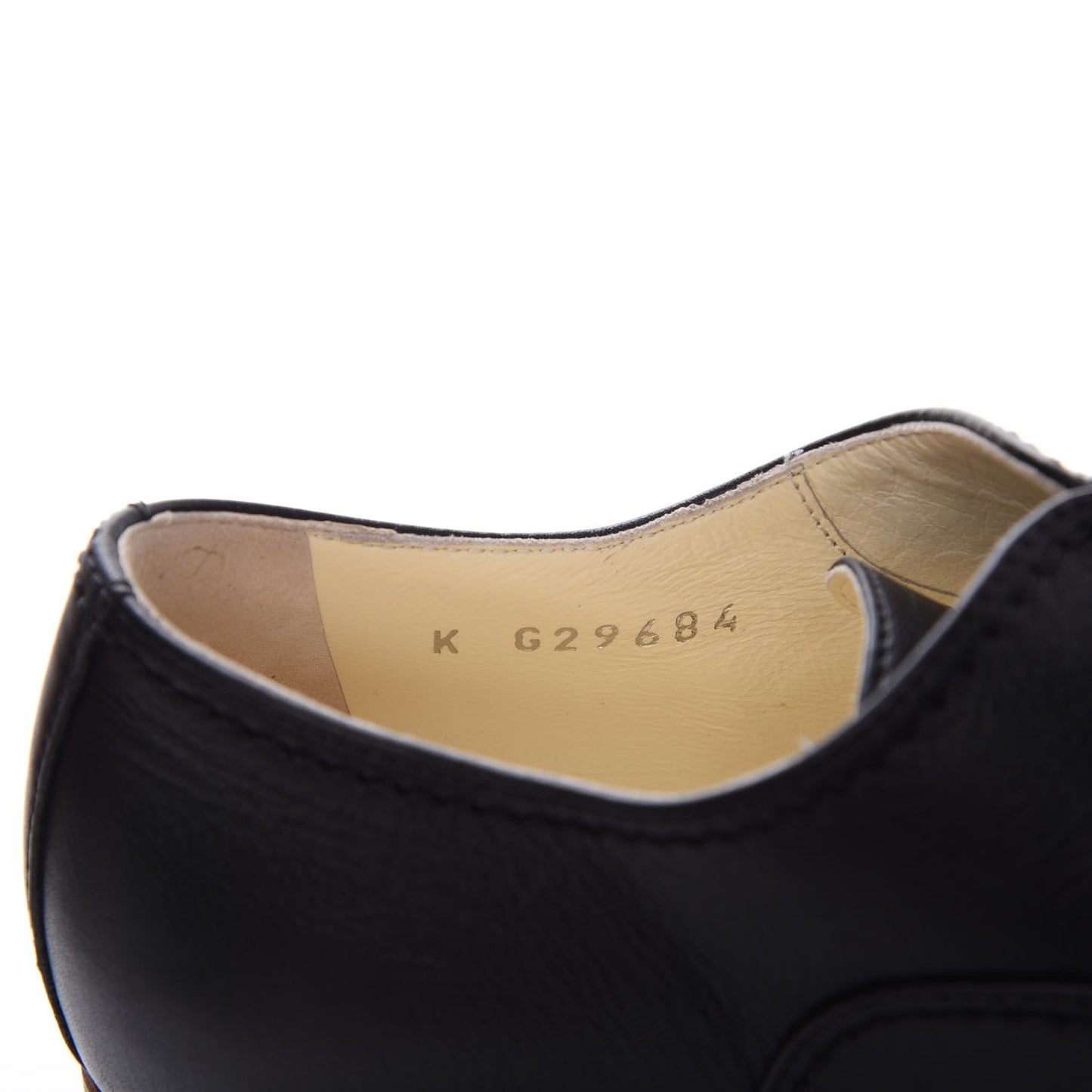 Calfskin Quilted CC Lace Up Oxfords 36 Black