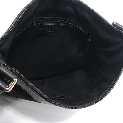 Gucci Guccissima Leather and Suede Crossbody Bag Black 5 of 7