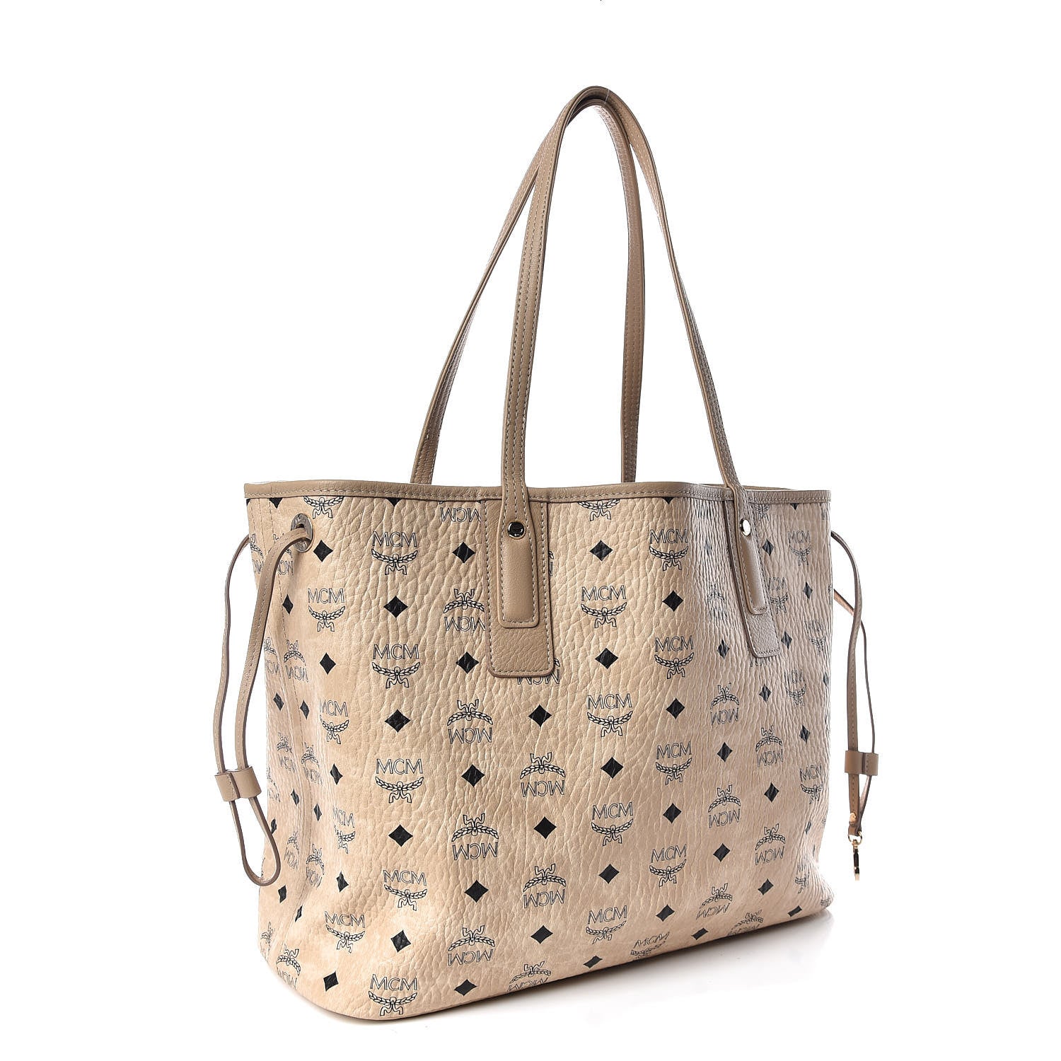 MCM Visetos Medium Liz Reversible Shopper Tote Beige 8 of 20