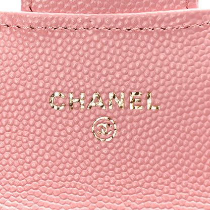 Chanel Caviar Quilted Flap Card Holder Wallet Light Pink 6 of 10