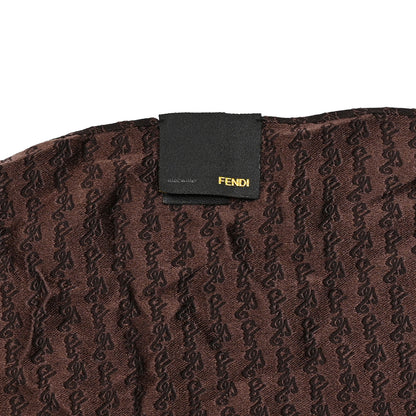 Fendi Silk Logo Scarf Brown 3 of 4